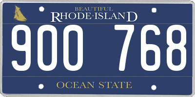 RI license plate 900768