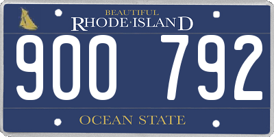 RI license plate 900792