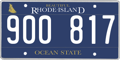 RI license plate 900817