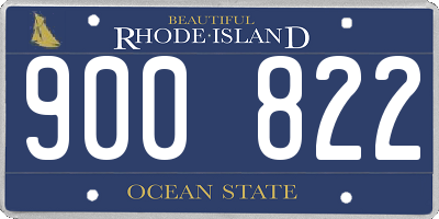 RI license plate 900822