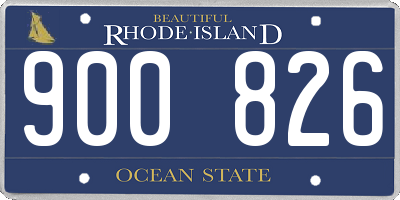 RI license plate 900826