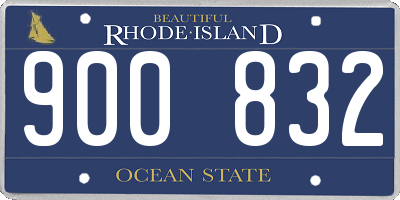 RI license plate 900832