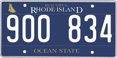RI license plate 900834