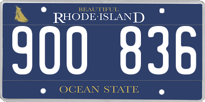 RI license plate 900836