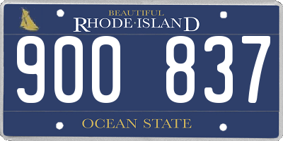 RI license plate 900837
