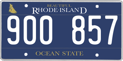 RI license plate 900857