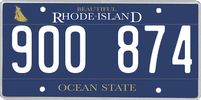 RI license plate 900874