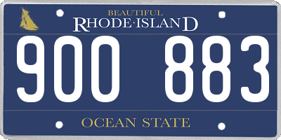 RI license plate 900883