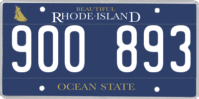 RI license plate 900893