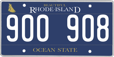RI license plate 900908