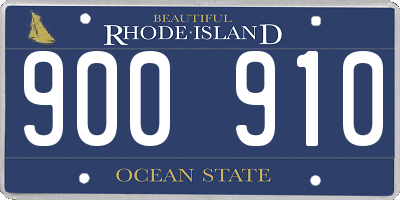RI license plate 900910