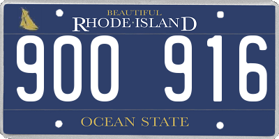RI license plate 900916