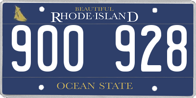 RI license plate 900928