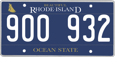 RI license plate 900932