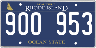 RI license plate 900953