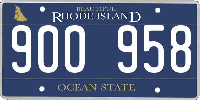 RI license plate 900958