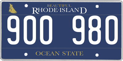 RI license plate 900980