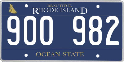 RI license plate 900982
