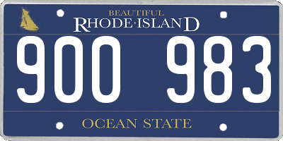 RI license plate 900983