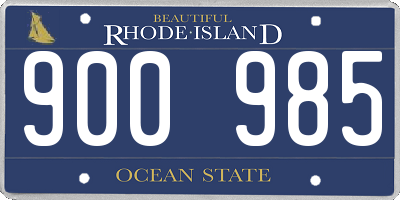 RI license plate 900985