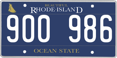 RI license plate 900986