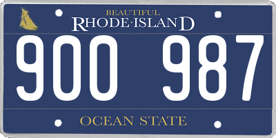 RI license plate 900987