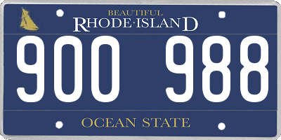 RI license plate 900988
