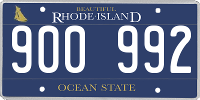 RI license plate 900992