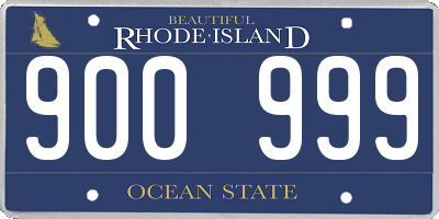 RI license plate 900999