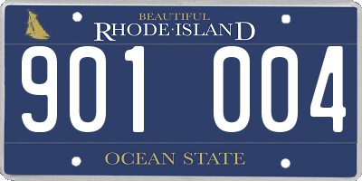 RI license plate 901004