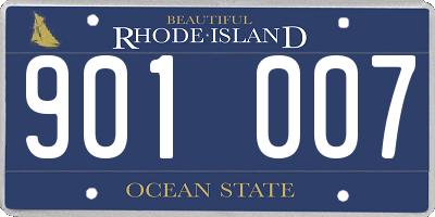 RI license plate 901007