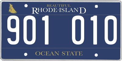 RI license plate 901010