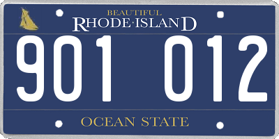 RI license plate 901012