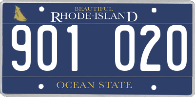 RI license plate 901020