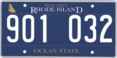RI license plate 901032