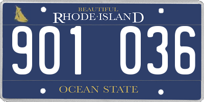 RI license plate 901036