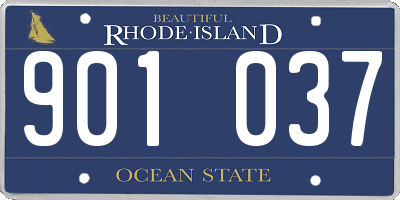 RI license plate 901037