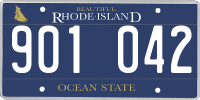 RI license plate 901042