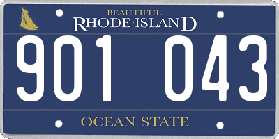RI license plate 901043
