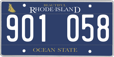 RI license plate 901058