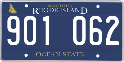 RI license plate 901062