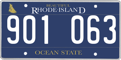 RI license plate 901063