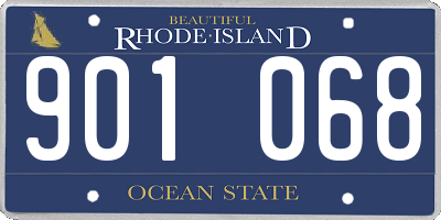 RI license plate 901068
