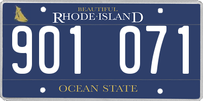 RI license plate 901071