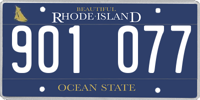 RI license plate 901077
