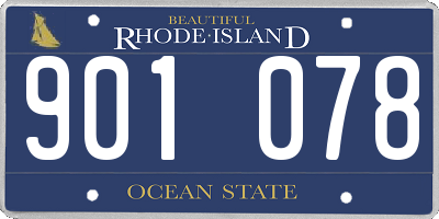 RI license plate 901078