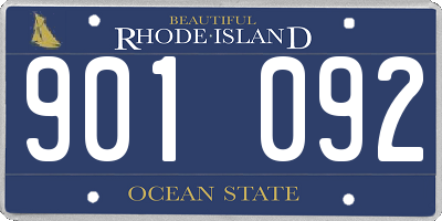RI license plate 901092