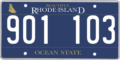 RI license plate 901103