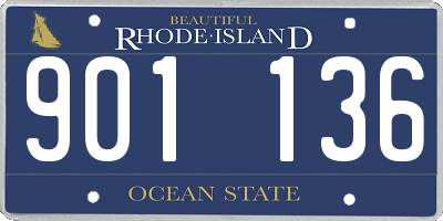 RI license plate 901136