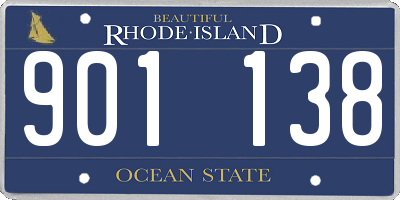 RI license plate 901138